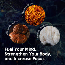Load image into Gallery viewer, Neuroshrooms - Organic Lion's Mane, Cordyceps, Reishi 90 ct