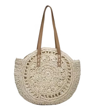 Load image into Gallery viewer, Boho Handwoven Paper Tote Bag