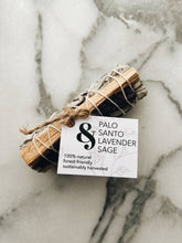 Load image into Gallery viewer, Palo Santo, Lavender & White Sage Smudge Bundle