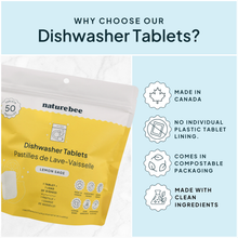 Load image into Gallery viewer, Dishwasher Tablets by Nature Bee (Lemon)