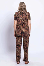Load image into Gallery viewer, Blue Sky Bamboo 'Jackie' Short Sleeve Top - Chocolate Leopard