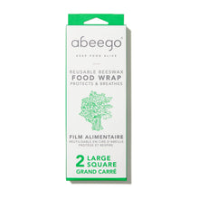 Load image into Gallery viewer, 2 pack Large Beeswax Wrap ABEEGO