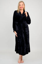 Load image into Gallery viewer, Blue Sky Black Bamboo Velvet Robe