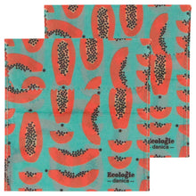 Load image into Gallery viewer, Papaya Beeswax Sandwich Bag Set of 2