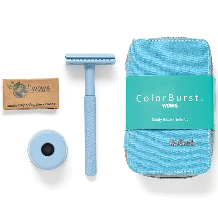 Double Edge Safety Razor with Canvas Travel Pouch