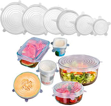 Load image into Gallery viewer, Silicone Cover Stretch Lids (6pc)