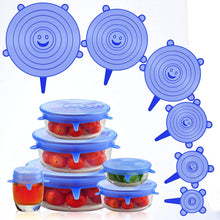 Load image into Gallery viewer, Silicone Cover Stretch Lids (6pc)
