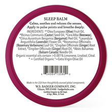 Load image into Gallery viewer, Organic Badger Sleep Balm