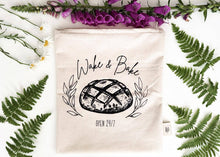 Load image into Gallery viewer, Bread Storage Bag/ Wake &amp; Bake/Lined Bag
