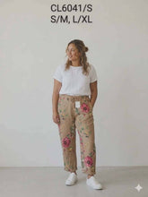 Load image into Gallery viewer, Classic Lino Linen Pants - Teal Floral Print
