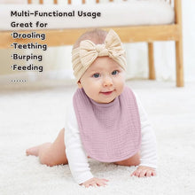 Load image into Gallery viewer, Cotton Muslin Bandana Drool Bibs
