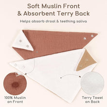 Load image into Gallery viewer, Cotton Muslin Bandana Drool Bibs
