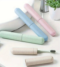 Load image into Gallery viewer, Wheat Straw Toothbrush Travel Case

