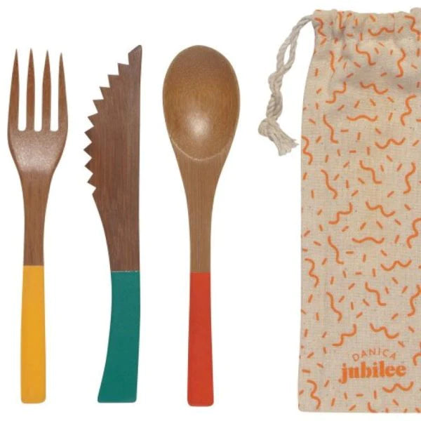 Colourful Bamboo Cutlery set