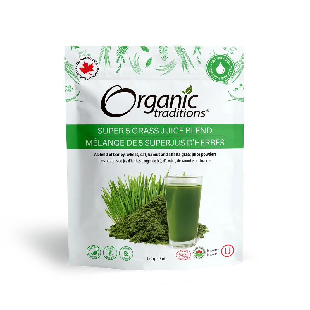 Organic Traditions Super 5 Grass Juice Blend