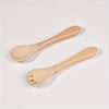 Silicone + Wood Baby Utensils