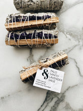 Load image into Gallery viewer, Palo Santo, Lavender &amp; White Sage Smudge Bundle
