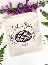 Load image into Gallery viewer, Bread Storage Bag/ Wake &amp; Bake/Lined Bag
