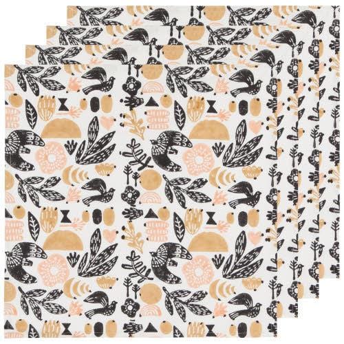 100% Cotton Block Print Napkins Set of 4
