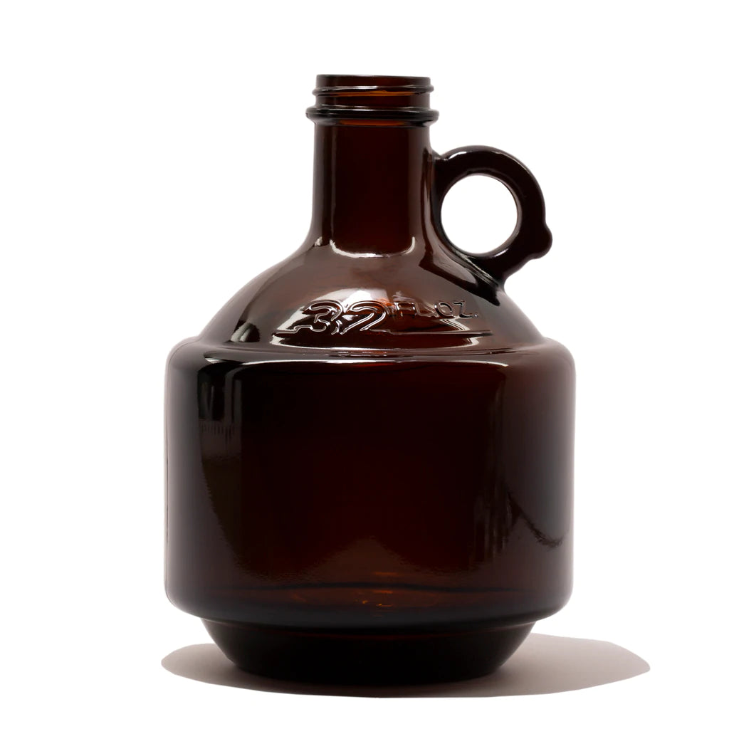 1 Litre / 32 fl. oz. Amber Glass Growler Bottle
