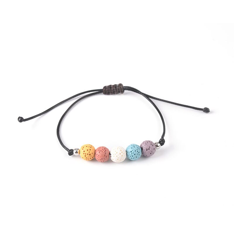 Rainbow Lava Bead Bracelet