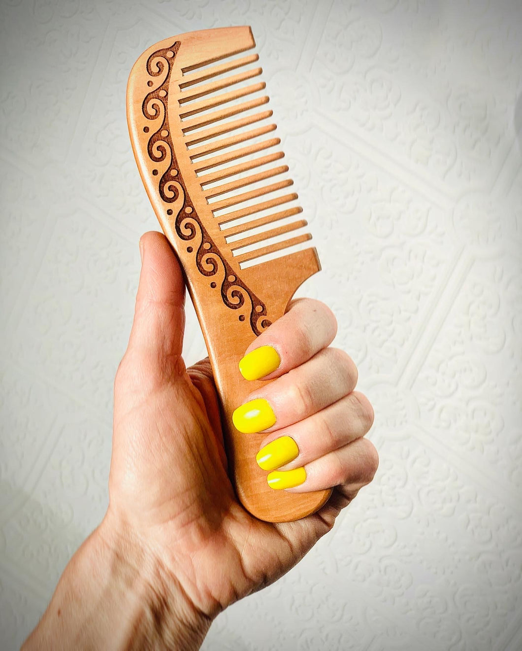 Engraved  Wood Comb