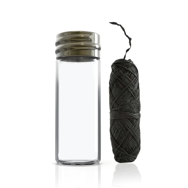 Charcoal Bamboo Fiber Dental Floss- GLASS container